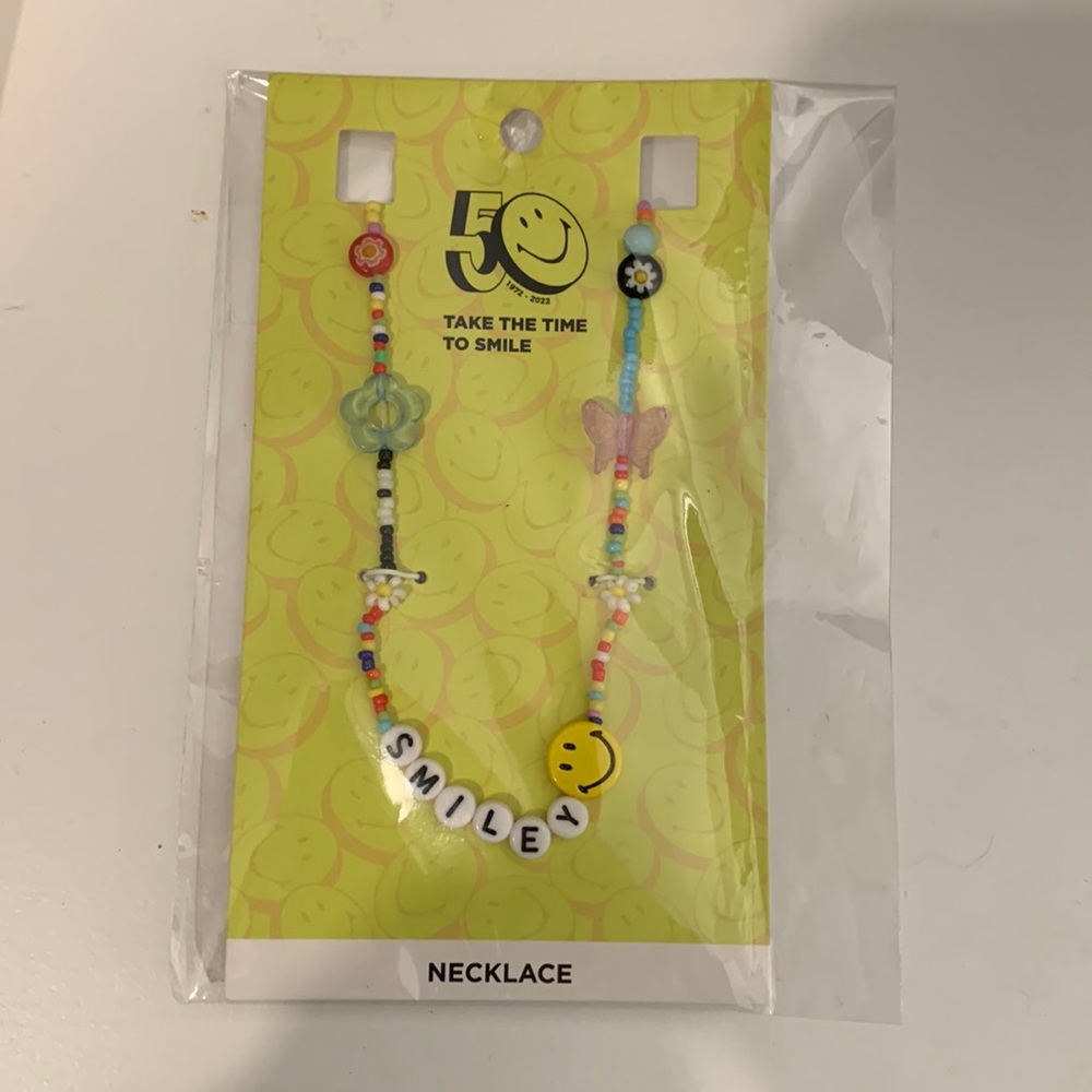 Smiley Beaded Necklace